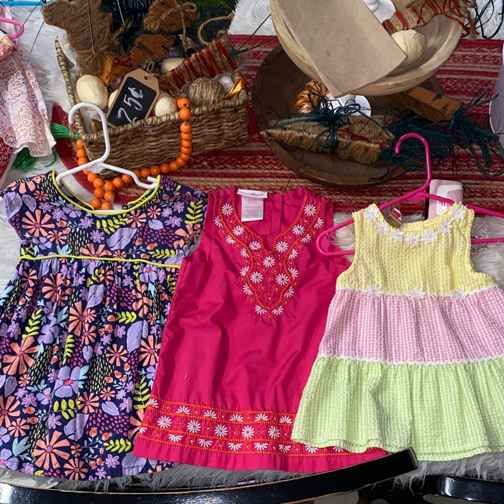 BOGO FREE DRESS LOT/ Buy one at regular price, 3 Floral Kids Dress Set USED